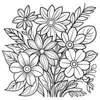 Luxus Blumen- Gliederung Zeichnung Färbung Buch Seiten Linie Kunst skizzieren vektor