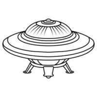 UFO Gliederung Zeichnung Färbung Buch Seite vektor