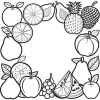 Früchte Gliederung Färbung Seite Illustration zum Kinder und Erwachsene vektor