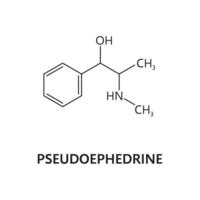 Pseudoephedrin Droge Molekül Formel Struktur vektor