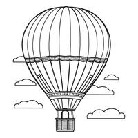 varm luft ballong översikt färg sida illustration för barn och vuxen vektor