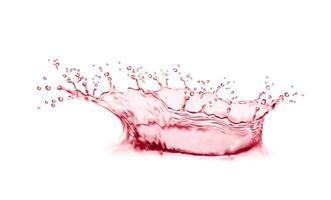 realistisch Rosa Wasser Corona Spritzen, Tropfen Spritzer vektor