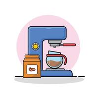 Kaffee Schleifer Maschine Vektor Illustration. Küche Ausrüstung Konzept