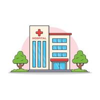 Krankenhaus Gebäude eben Vektor Illustration Design