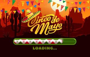 cinco de Mayo Mexikaner Urlaub Wird geladen Banner vektor