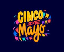 cinco de Mayo Mexikaner Urlaub Zitat mit Flaggen vektor