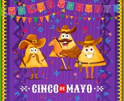 cinco de Mayo Banner Karikatur Mexikaner Nachos Cowboy vektor