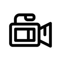 Video Kamera Symbol. Vektor Linie Symbol zum Ihre Webseite, Handy, Mobiltelefon, Präsentation, und Logo Design.