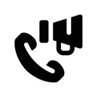 Anruf Marketing Symbol. Vektor Glyphe Symbol zum Ihre Webseite, Handy, Mobiltelefon, Präsentation, und Logo Design.