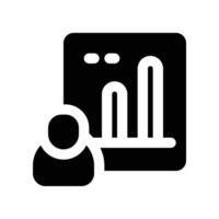 Analytiker Symbol. Vektor Glyphe Symbol zum Ihre Webseite, Handy, Mobiltelefon, Präsentation, und Logo Design.