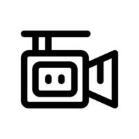 Video Kamera Symbol. Vektor Linie Symbol zum Ihre Webseite, Handy, Mobiltelefon, Präsentation, und Logo Design.
