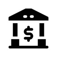 Bank Symbol. Vektor Glyphe Symbol zum Ihre Webseite, Handy, Mobiltelefon, Präsentation, und Logo Design.