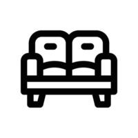 Sofa Symbol. Vektor Linie Symbol zum Ihre Webseite, Handy, Mobiltelefon, Präsentation, und Logo Design.