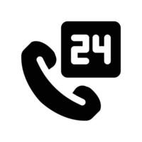 24 Std Symbol. Vektor Glyphe Symbol zum Ihre Webseite, Handy, Mobiltelefon, Präsentation, und Logo Design.
