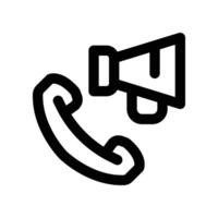 Anruf Marketing Symbol. Vektor Linie Symbol zum Ihre Webseite, Handy, Mobiltelefon, Präsentation, und Logo Design.