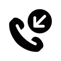 eingehend Anruf Symbol. Vektor Glyphe Symbol zum Ihre Webseite, Handy, Mobiltelefon, Präsentation, und Logo Design.
