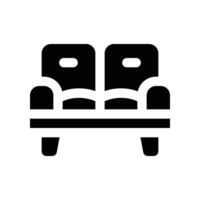 Sofa Symbol. Vektor Glyphe Symbol zum Ihre Webseite, Handy, Mobiltelefon, Präsentation, und Logo Design.