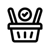 Einkaufen Korb Symbol. Vektor Linie Symbol zum Ihre Webseite, Handy, Mobiltelefon, Präsentation, und Logo Design.