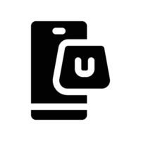 Handy, Mobiltelefon Geschäft Symbol. Vektor Glyphe Symbol zum Ihre Webseite, Handy, Mobiltelefon, Präsentation, und Logo Design.