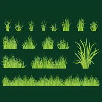 grön gräs uppsättning av gräs vektor illustration.