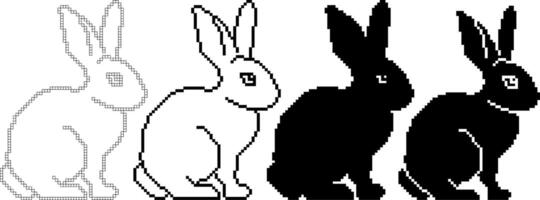 Seite Aussicht Pixel Kunst Hase Symbol vektor