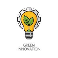 eco kraft, grön energi innovation översikt ikon vektor