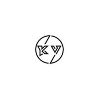 kv djärv linje begrepp i cirkel första logotyp design i svart isolerat vektor