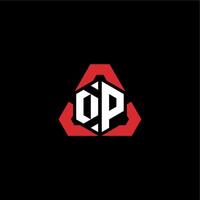 dp första logotyp esport team begrepp idéer vektor