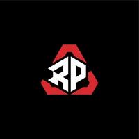 rp första logotyp esport team begrepp idéer vektor