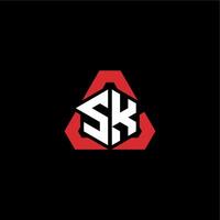 sk första logotyp esport team begrepp idéer vektor