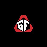 gf första logotyp esport team begrepp idéer vektor