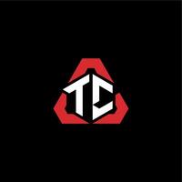 tc första logotyp esport team begrepp idéer vektor