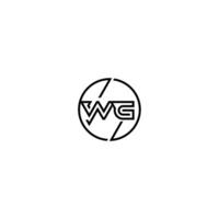 wg Fett gedruckt Linie Konzept im Kreis Initiale Logo Design im schwarz isoliert vektor