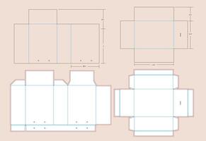 gleiten Box von Mini Größe 8,5x6x3 Zoll Box Dieline Vorlage vektor