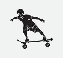 ai genererad skateboarder silhuett vektor