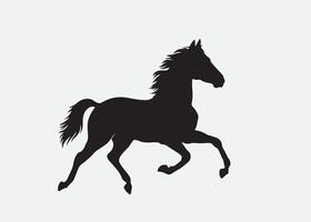 häst silhuett isolerat på vit vektor