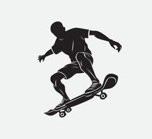 ai generiert Skateboardfahrer Silhouette Vektor