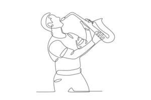 ein Mann ist spielen ein Saxophon vektor