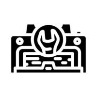 Drucker Festsetzung Reparatur Computer Glyphe Symbol Vektor Illustration