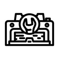 Drucker Festsetzung Reparatur Computer Linie Symbol Vektor Illustration