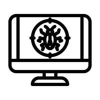 Virus Entfernung Reparatur Computer Linie Symbol Vektor Illustration