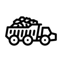 Boom LKW Konstruktion Fahrzeug Linie Symbol Vektor Illustration