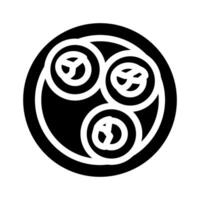 kimbap Rollen Koreanisch Küche Glyphe Symbol Vektor Illustration