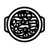 Koreanisch Grill Grill Küche Linie Symbol Vektor Illustration