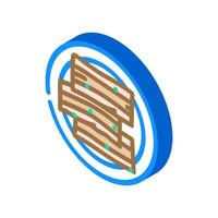 samgyeopsal Koreanisch Küche isometrisch Symbol Vektor Illustration