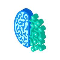 hjärna kretsar neuroscience neurologi isometrisk ikon vektor illustration