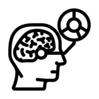 kognitiv Kompetens neuroscience neurologi linje ikon vektor illustration
