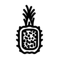 ananas friterad ris thai kök linje ikon vektor illustration