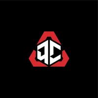 qc första logotyp esport team begrepp idéer vektor