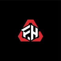 fh första logotyp esport team begrepp idéer vektor